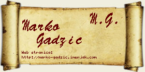 Marko Gadžić vizit kartica